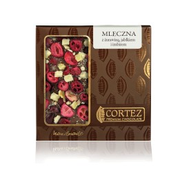 ,,CORTEZ Czekolada MLECZNA z żurawiną, jabłkiem i imbirem 85gAMK