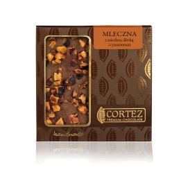 ,,CORTEZ Czekolada MLECZNA ze śliwką, miodem i cynamonem 85gAMK