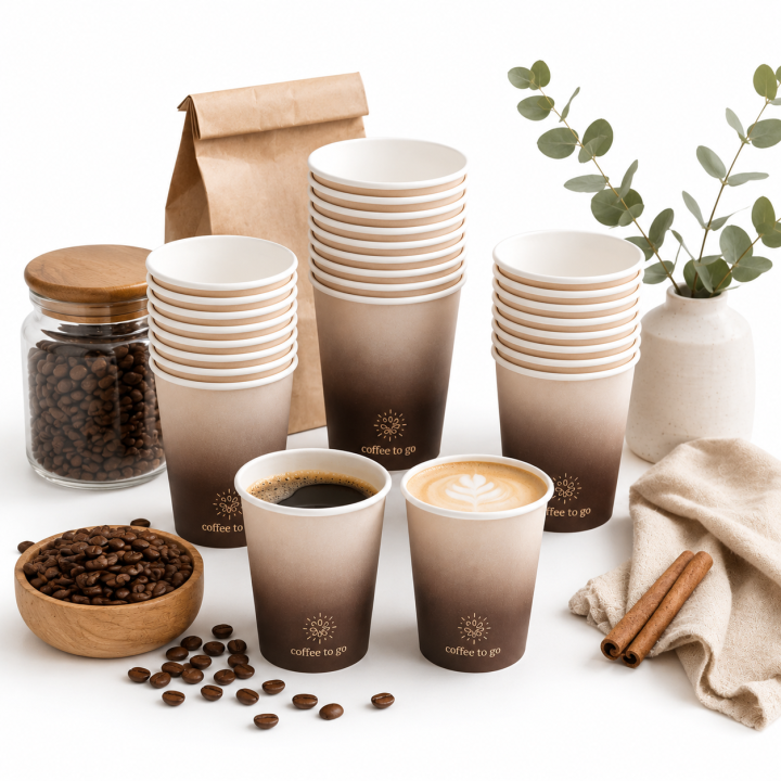 Kubek papierowy kawowy CLARINA 5889 250 ml 50 sztuk