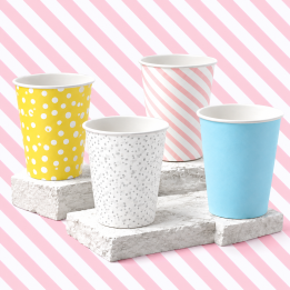 Kubek papierowy z na imprezę 250 ml Kubeczki URODZINY 50 szt MIX