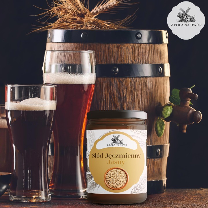 Syrop ze słodu jęczmiennego jasny 550ml na laktację do wypieków i piwa AMK