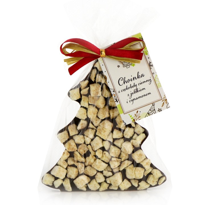 Choinka z ciemnej czekolady z jabłkiem i cynamonem 65 g Cortez upominek AMK