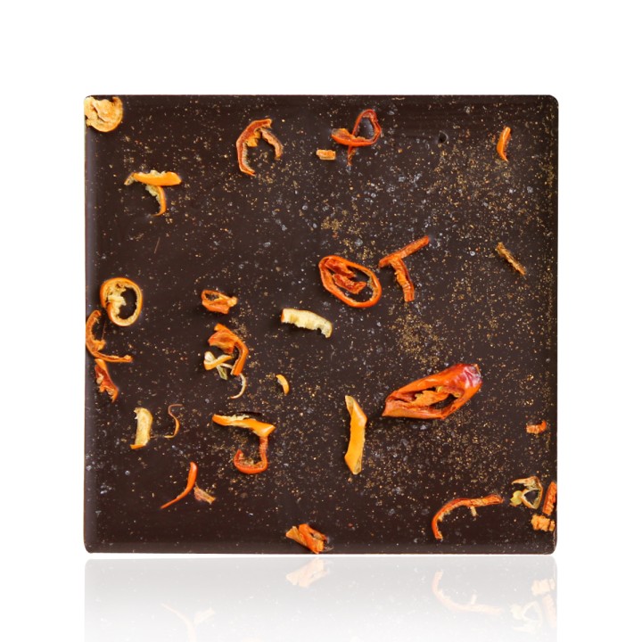CORTEZ Czekolada CIEMNA z Papryczkami Chilli i Solą Morską 85g Premium