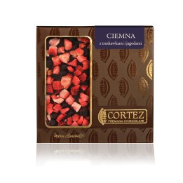 CORTEZ Czekolada CIEMNA z truskawkami i jagodami 85g Truskawka Premium