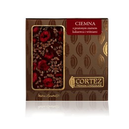 CORTEZ Czekolada Ciemna z prażonym ziarnem kakaowca i wiśniami 85g premium