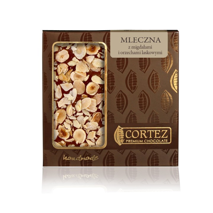 CORTEZ Czekolada MLECZNA z orzechami i migdałami 85g Orzechy Premium