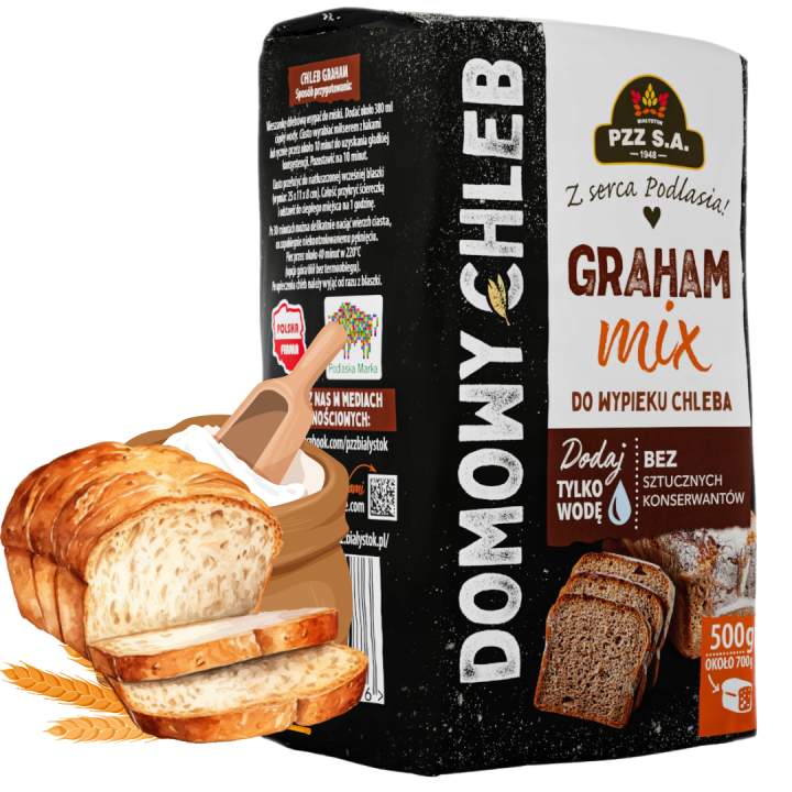 Mąka do wypieku chleba Graham Mix Mieszanka 500g PZZ PODLASKIE MŁYNYAMK