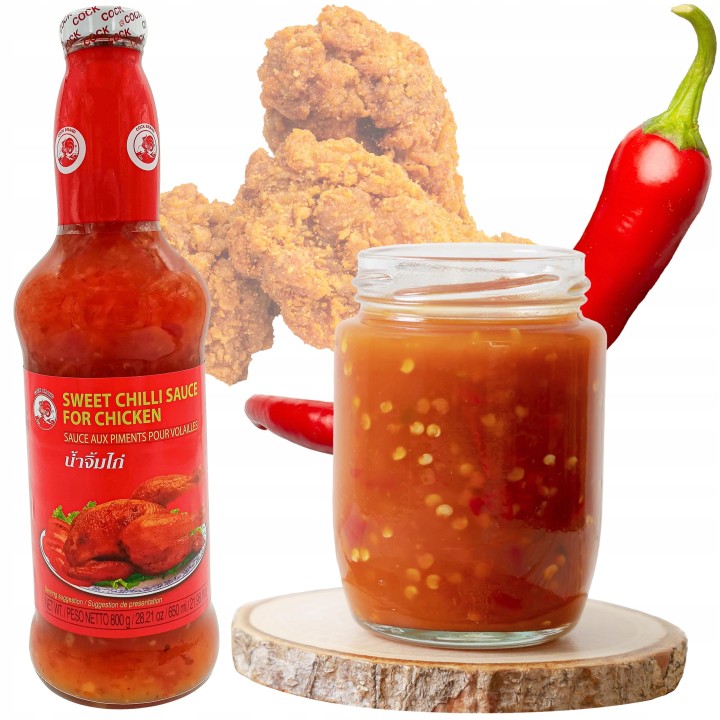 ,Sos Cock chilli słodko ostry 650g wyrazistą nutką papryczek chili i czosnku AMK
