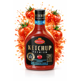 Ketchup Bez Cukru Roleski 425g Łagodny FIT 46 kcal KETO produkt bez cukru