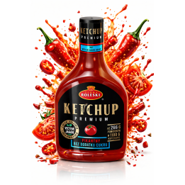 Ketchup Pikantny bez cukru 425g 46 kcal FIT keto Roleski Bez Dodatku Cukru