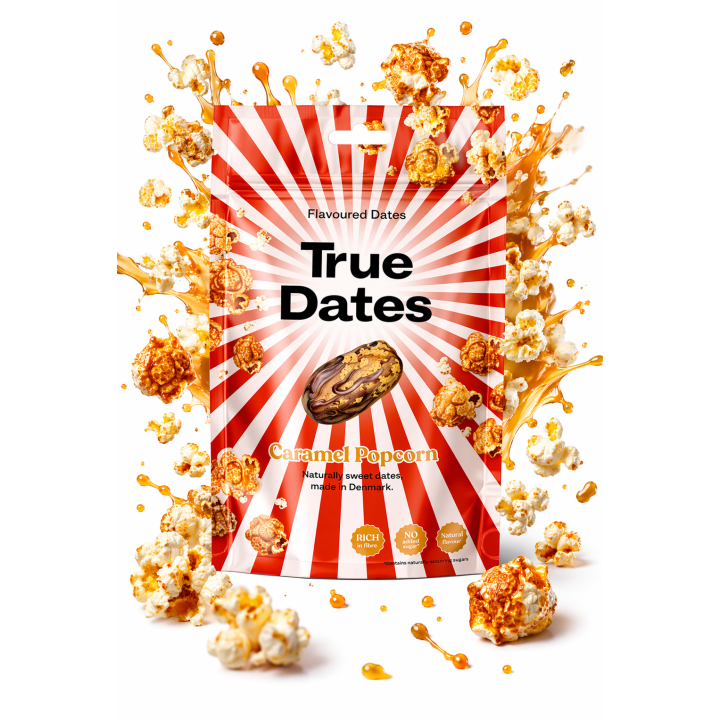 True Dates Daktyle Caramel Popcorn 100g Zdrowa Przekąska Bez Cukru
