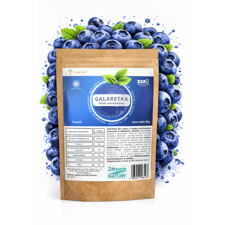 Galaretka Borówkowa KETO 35g bez Cukru bez Węglowodanów 5 Porcji