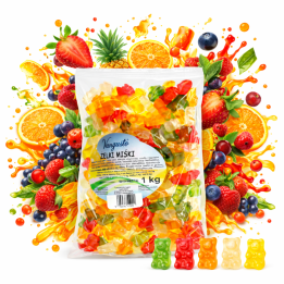 Żelki Misie Vangusto 1kg Owocowe Miękkie Świeże Kolorowe Do Candy Bar MISIE