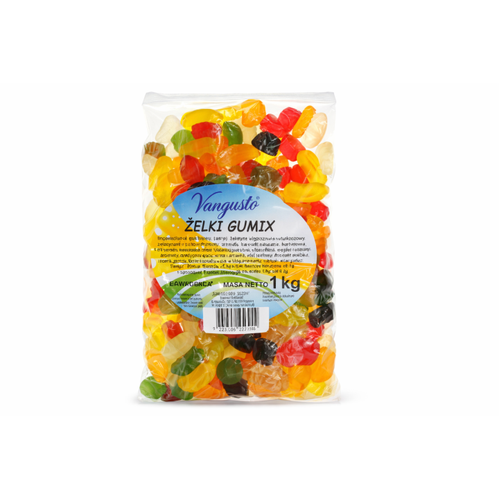 Żelki Gumix Vangusto 1kg Owocowe Miękkie Świeże Nie Za Słodkie Mix smaków