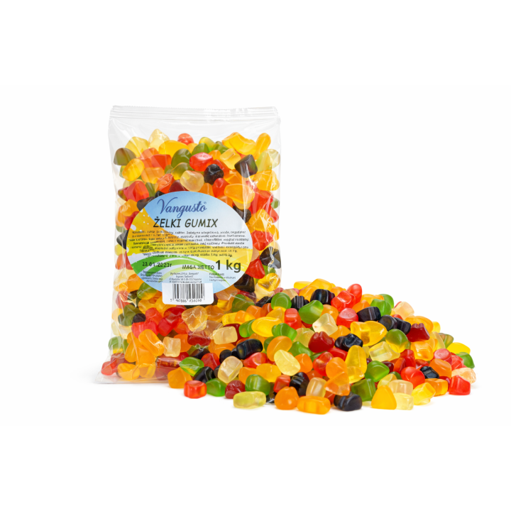 Żelki Gumix Vangusto 1kg Owocowe Miękkie Świeże Nie Za Słodkie Mix smaków