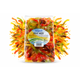 Vangusto Żelki Węże 1kg Owocowe Miękkie Grube Aromatyczne Żelki Smaczne