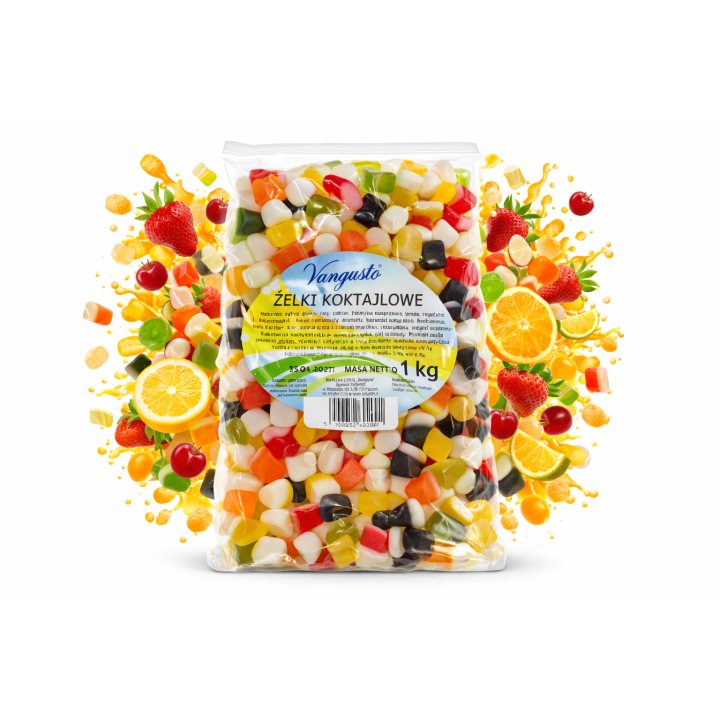 Żelki Koktajlowe Vangusto 1kg Owocowe z Pianką Miękkie Nie Za Słodkie