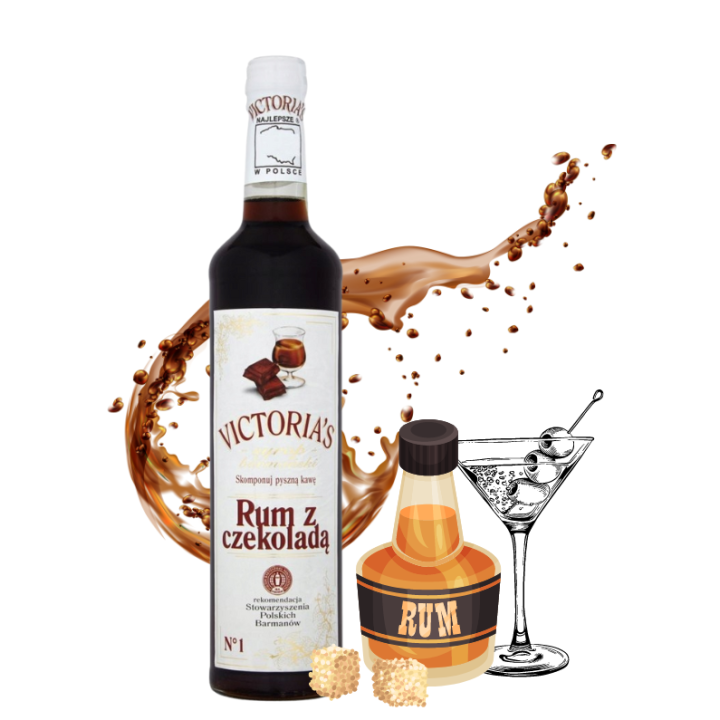 Syrop koncentrat Rum z czekolada syrop barmański do drinków 490ml VictoriaAMK