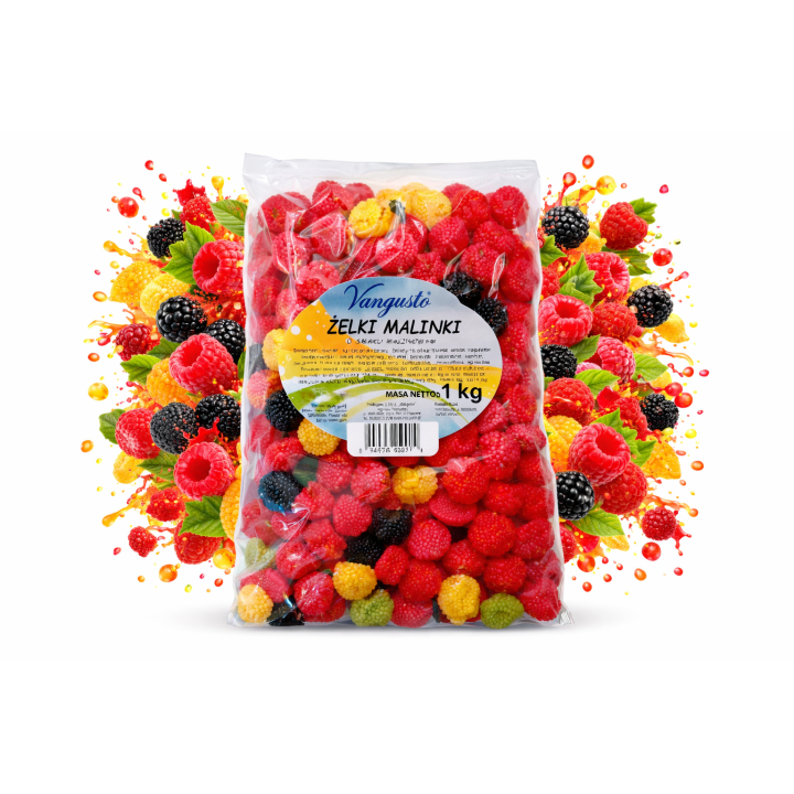 Żelki Malinki Vangusto 1kg Bardzo Smaczne Świeże Super Jakość mix malinki