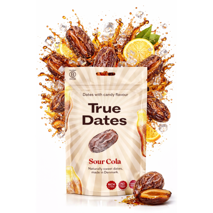 Daktyle o smaku Sour Cola True Dates 100g Naturalna Przekąska Owocowa