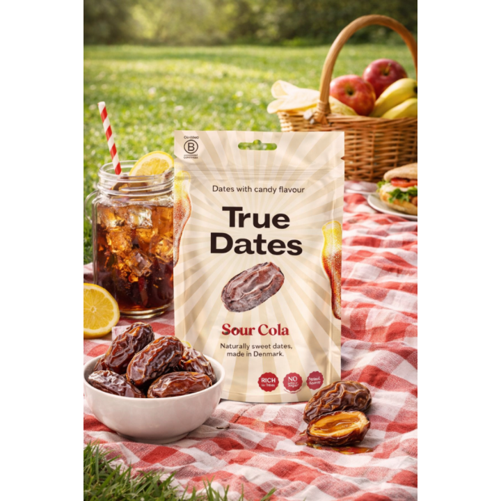 Daktyle o smaku Sour Cola True Dates 100g Naturalna Przekąska Owocowa