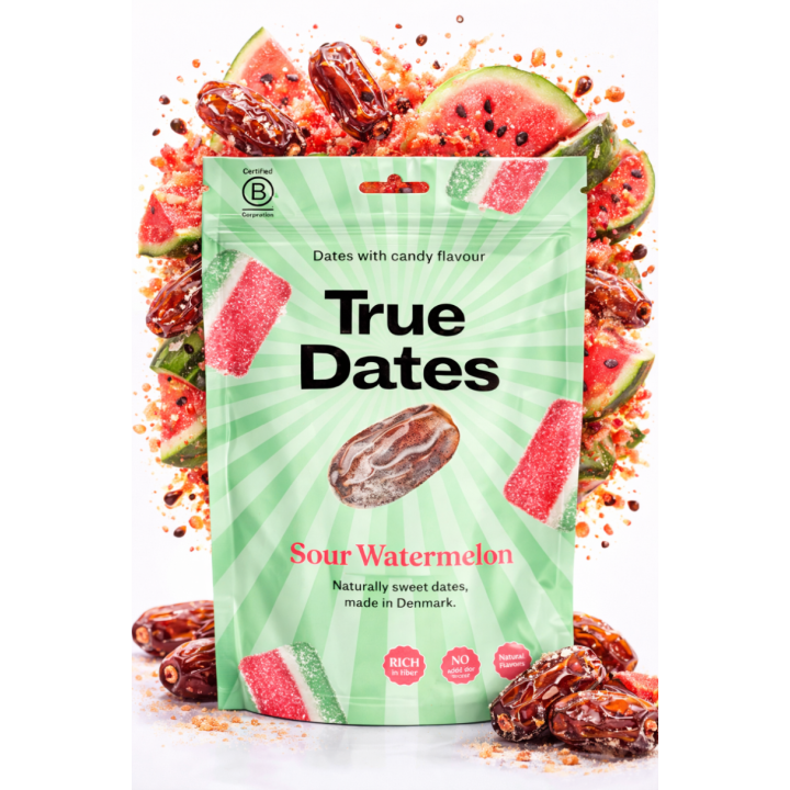 Daktyle Sour Watermelon True Dates Naturalna Przekąska o smaku arbuzowym