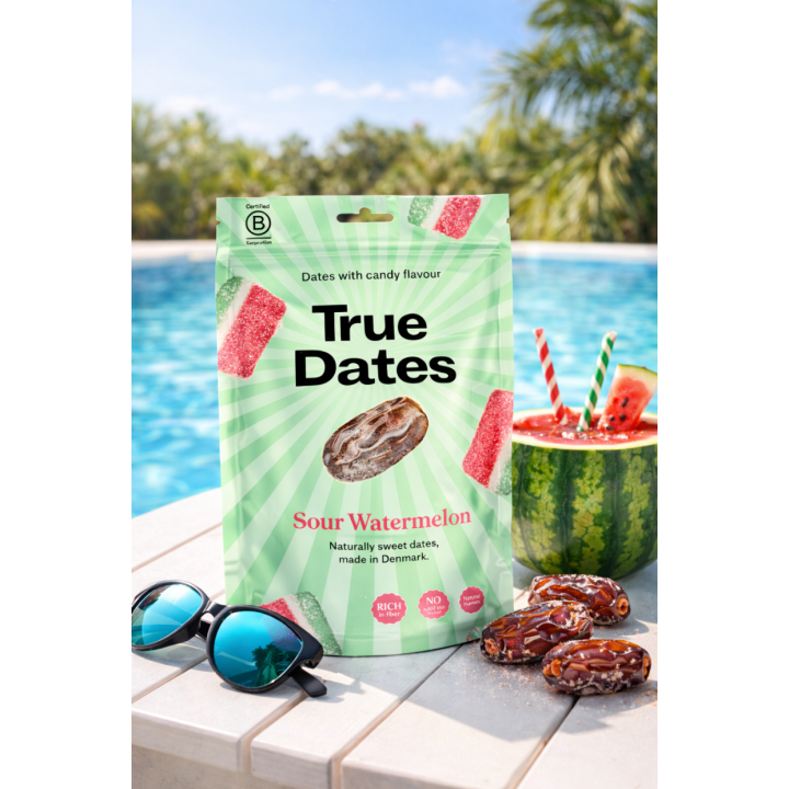Daktyle Sour Watermelon True Dates Naturalna Przekąska o smaku arbuzowym