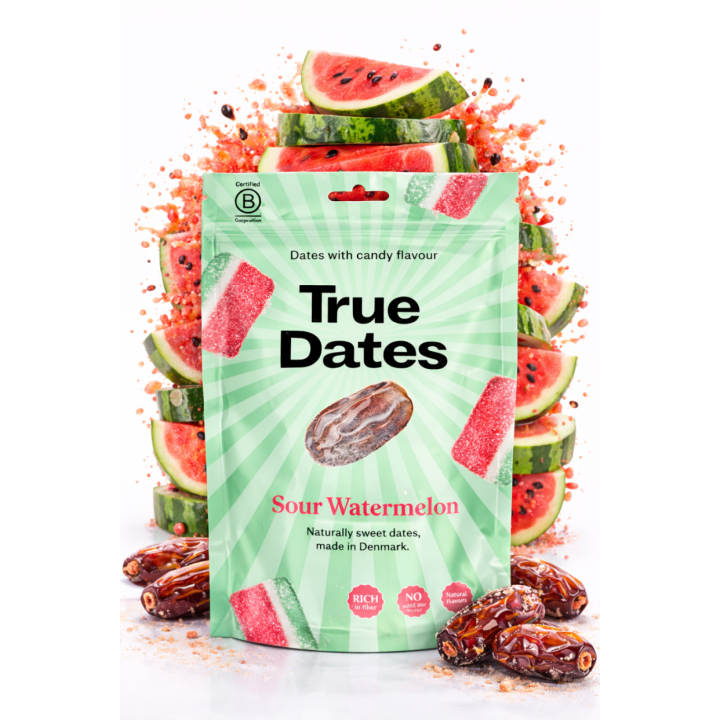 Daktyle Sour Watermelon True Dates Naturalna Przekąska o smaku arbuzowym