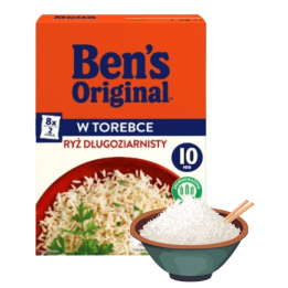 Ryż długoziarnisty Ben's 1 kg (8 torebek) bez glutenu ryż w torebkach sypki// AMK