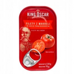 King Oscar Filety z makreli w sosie pomidorowym 110g