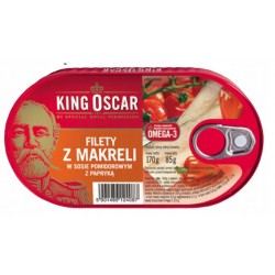 King Oscar Filety z makreli w sosie z papryką 160 g
