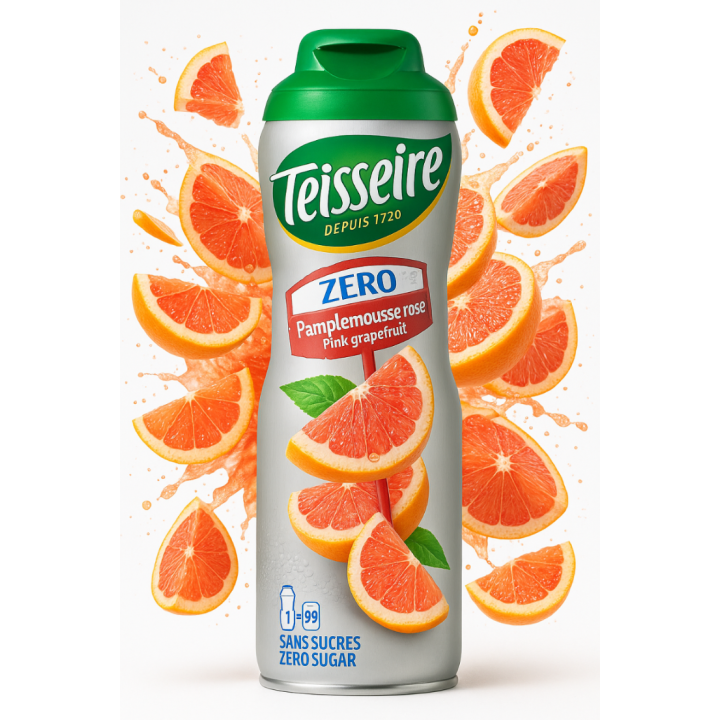 Syrop GRAPEFRUIT BEZ CUKRU 600 ml na 4l napoju i drinków TEISSEIRE PINK AMK