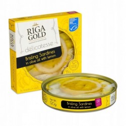 Riga Gold Sardynki w oliwie z oliwek z cytryną 120