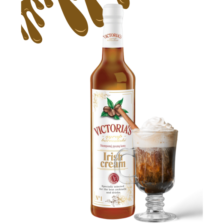 Syrop Irish Cream do kawy barmański victoria's 490 ml do drinków i deserówAMK