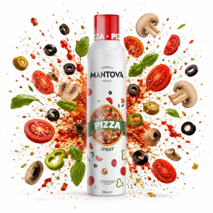 Włoska Oliwa Extra Virgin Pizza Spray Mantova 200ml Czosnek Bazylia Oregano
