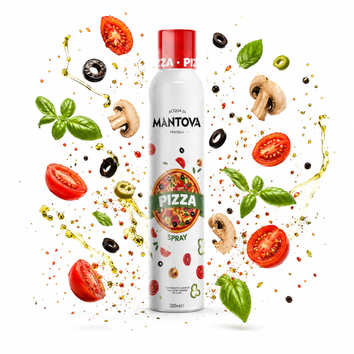 Włoska Oliwa Extra Virgin Pizza Spray Mantova 200ml Czosnek Bazylia Oregano