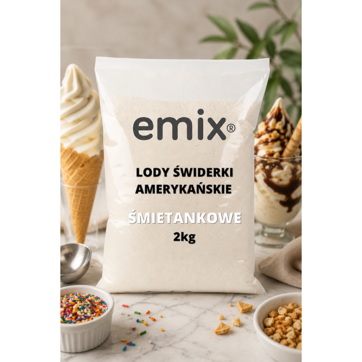 EMIX Mieszanka do Lodów Amerykańskich Śmietankowa 2kg Baza do Lodów