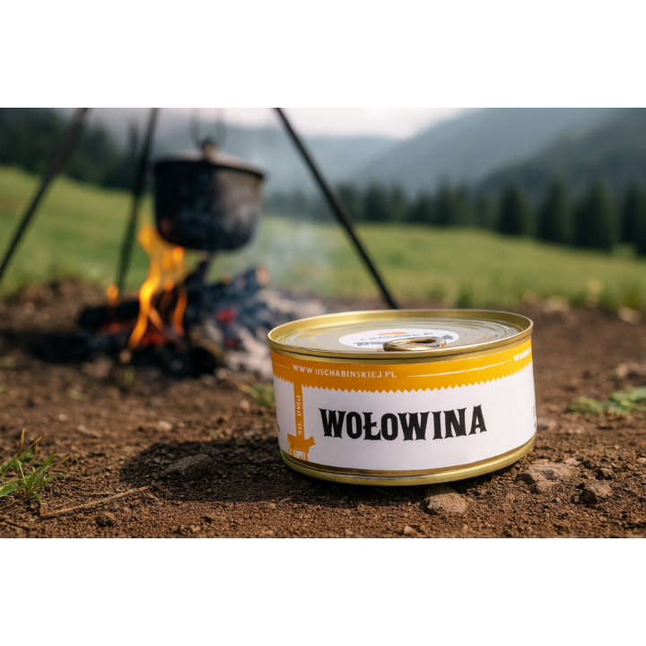 Konserwa Wołowina 300g U Schabińskiej 96% mięsa naturalna bez konserwantów AMK