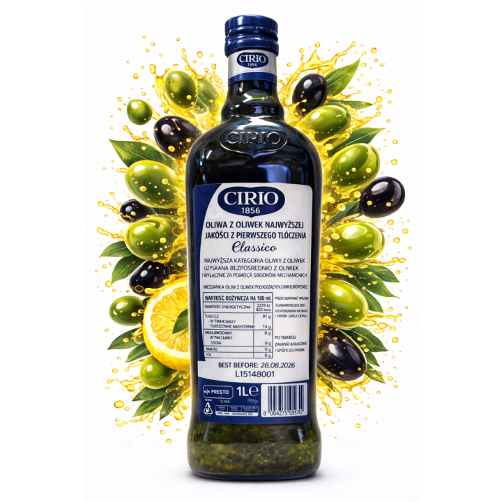 Oliwa z Oliwek Extra Virgin CIRIO Classico 1L Włoska Pierwszego Tłoczenia AMK