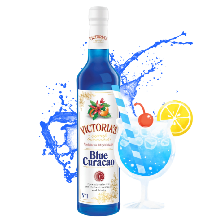 Syrop koncentrat barmański do drinków Blue Curacao Victoria's 490ml AMK