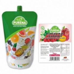 PURENA Lemoniada malina-cytryna-mięta koncentrat 6l/1kg