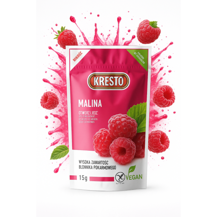Malina liofilizowana 15g KRESTO 100% naturalny owoc, bez cukruAMK