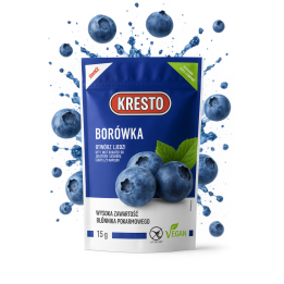 Borówka liofilizowana KRESTO 15g zdrowa przekąska, bez dodatków 100% OWOCAAMK