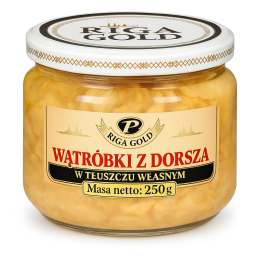 Wątróbki dorsza 250g Riga Gold w tłuszczu własnym omega-3 + witamina DAMK