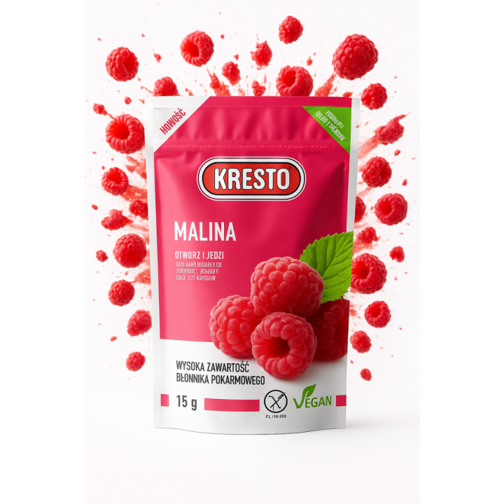 Malina liofilizowana 15g KRESTO 100% naturalny owoc, bez cukruAMK
