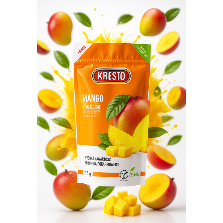 Mango liofilizowane Kresto 15g MANGO 100% owoc, zdrowa przekąska bez cukruAMK