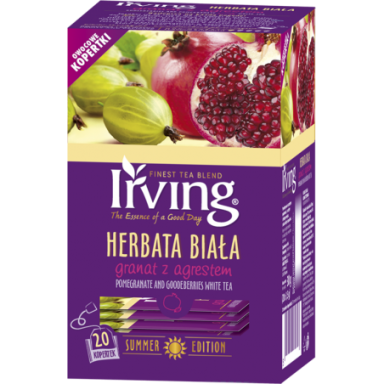 Irving Herbata Biała Granat z Agrestem 20 saszetek