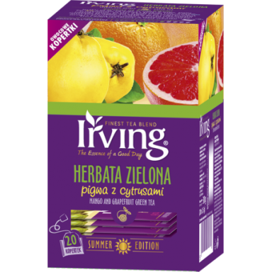 Irving Herbata Zielona Pigwa z Cytrusami 20 saszetek