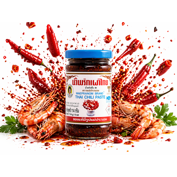 Pasta Chili z Krewetkami 227g ostra do ramen stir fry Maepranom  Mały słoi