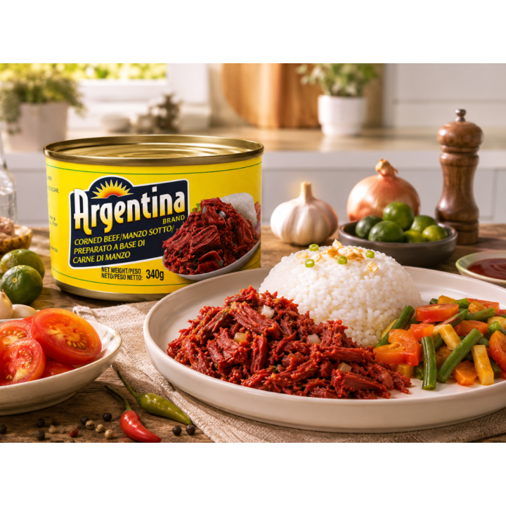Wołowina Peklowana Argentina 340g Konserwa Wołowa Corned Beef  88,4% mięsa
